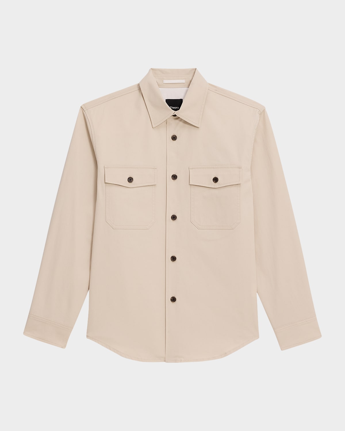 Theory Garvin Shirt Jacket In Organic Cotton In New Sand