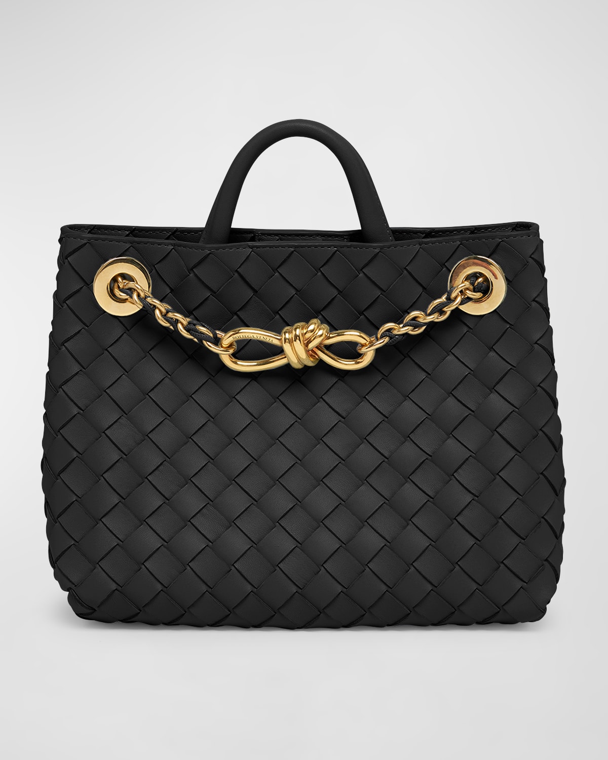 Bottega Veneta Small Andiamo Shoulder Bag With Chain Strap In Black