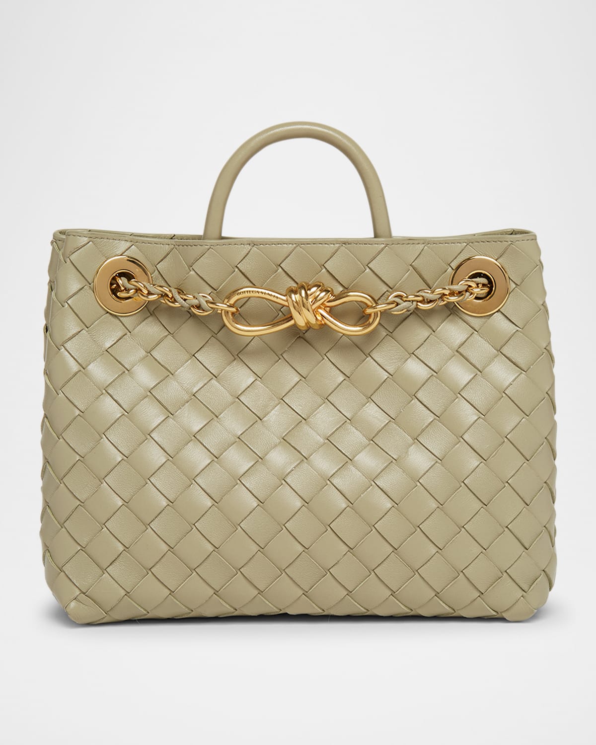 Bottega Veneta Small Andiamo Shoulder Bag With Chain Strap In Travertine