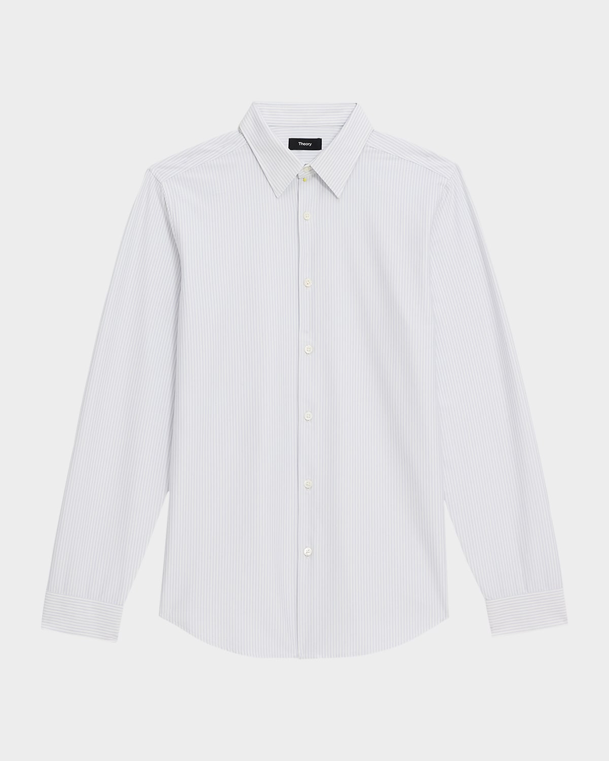 Theory Sylvain Shirt In Striped Structure Knit In White/olympic