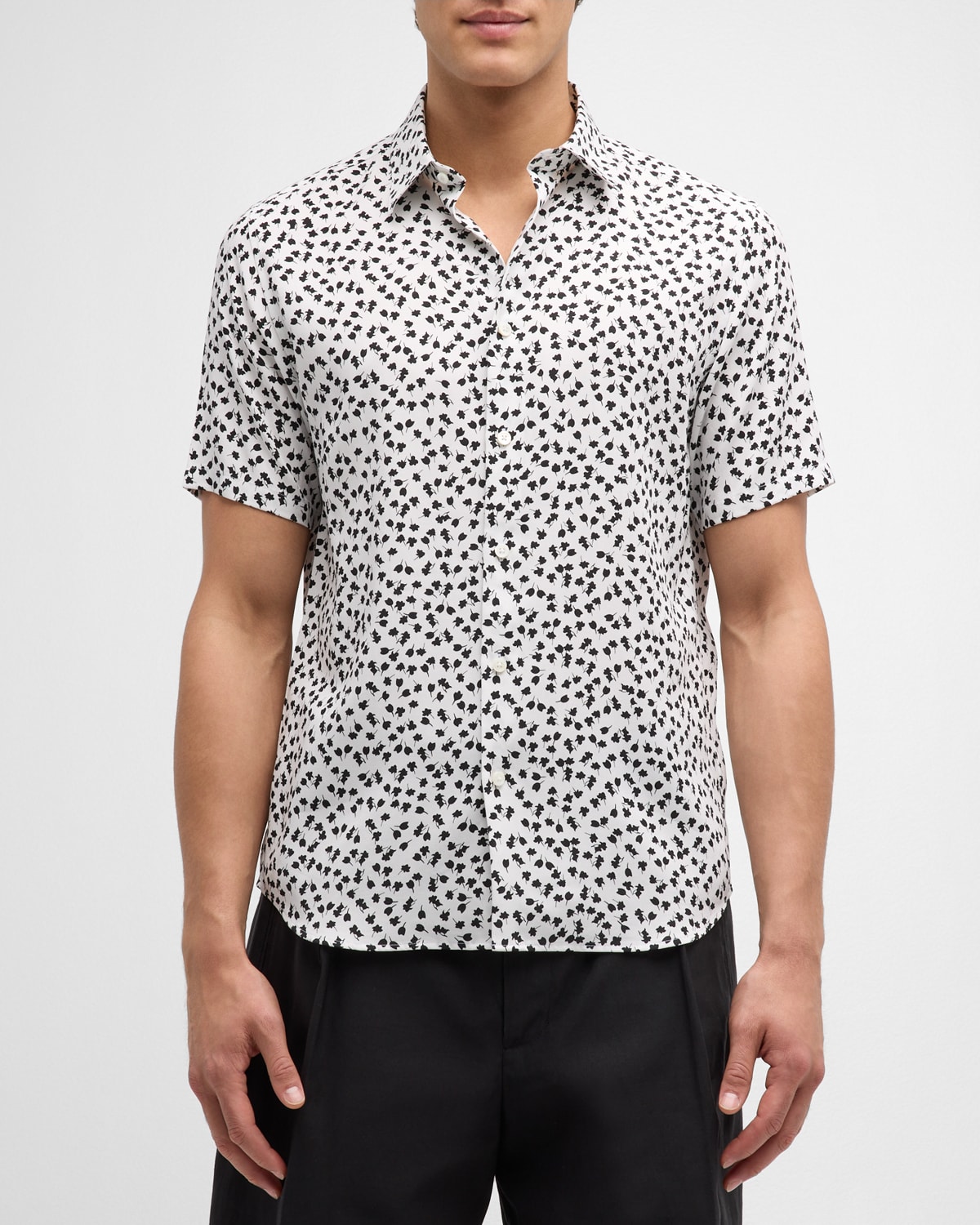 Shop Theory Men's Irving Floral Sport Shirt In White Multi