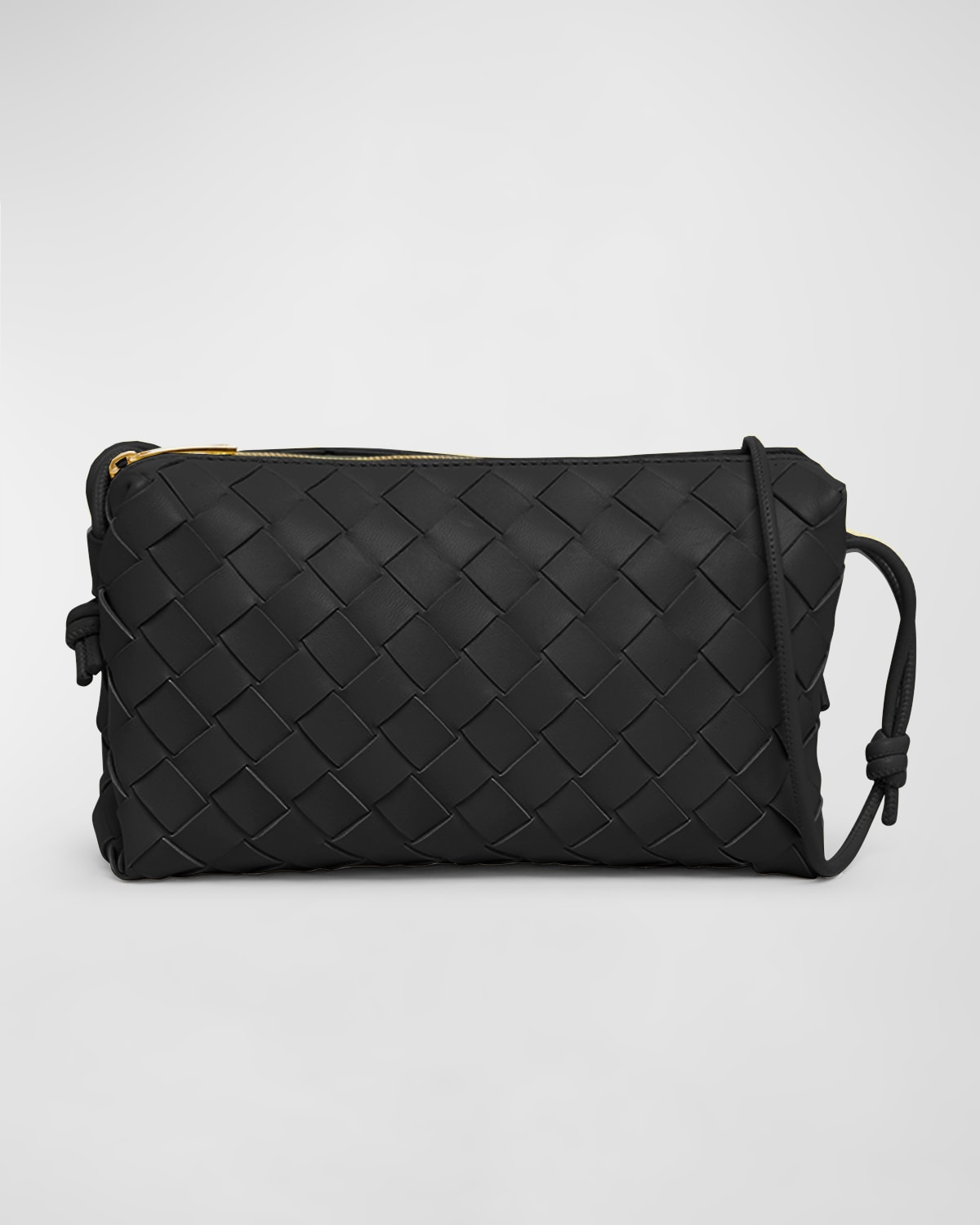 Shop Bottega Veneta Loop Shoulder Bag In Black Gold
