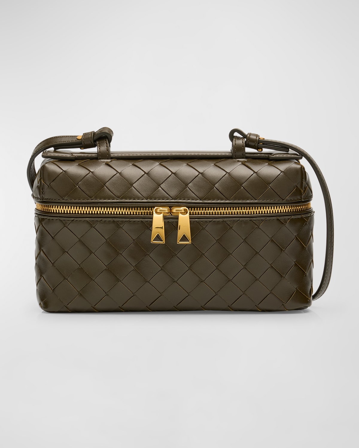 Shop Bottega Veneta Bang Bang Vanity Case In Kaki