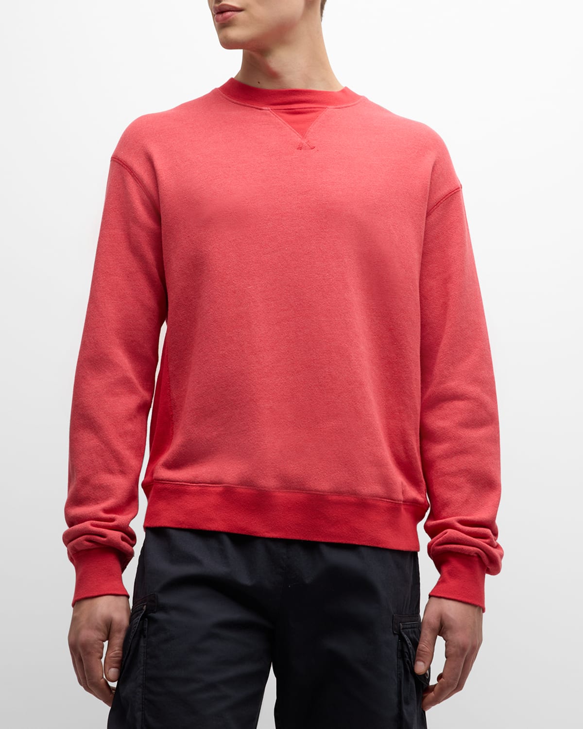 Shop John Elliott Men's Washed Fleece Sweatshirt In Crimson