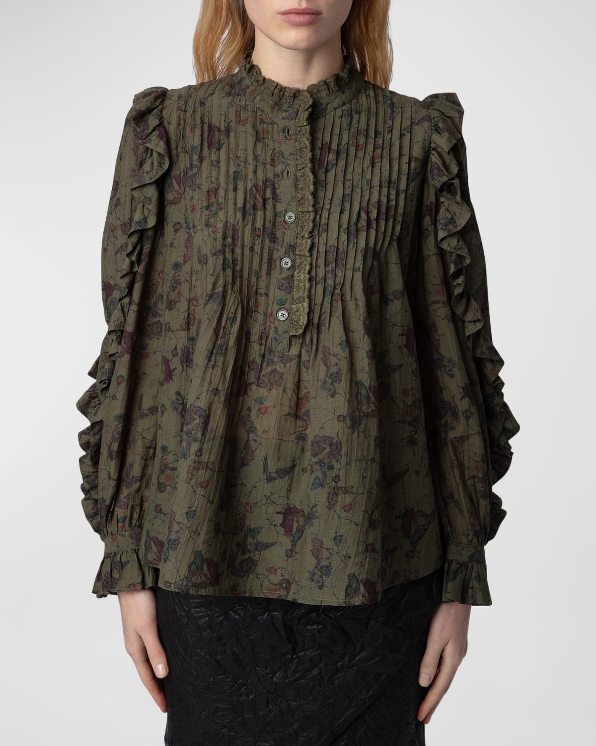 Shop Zadig & Voltaire Timmy Tomboy Holly Blouse In Kaki
