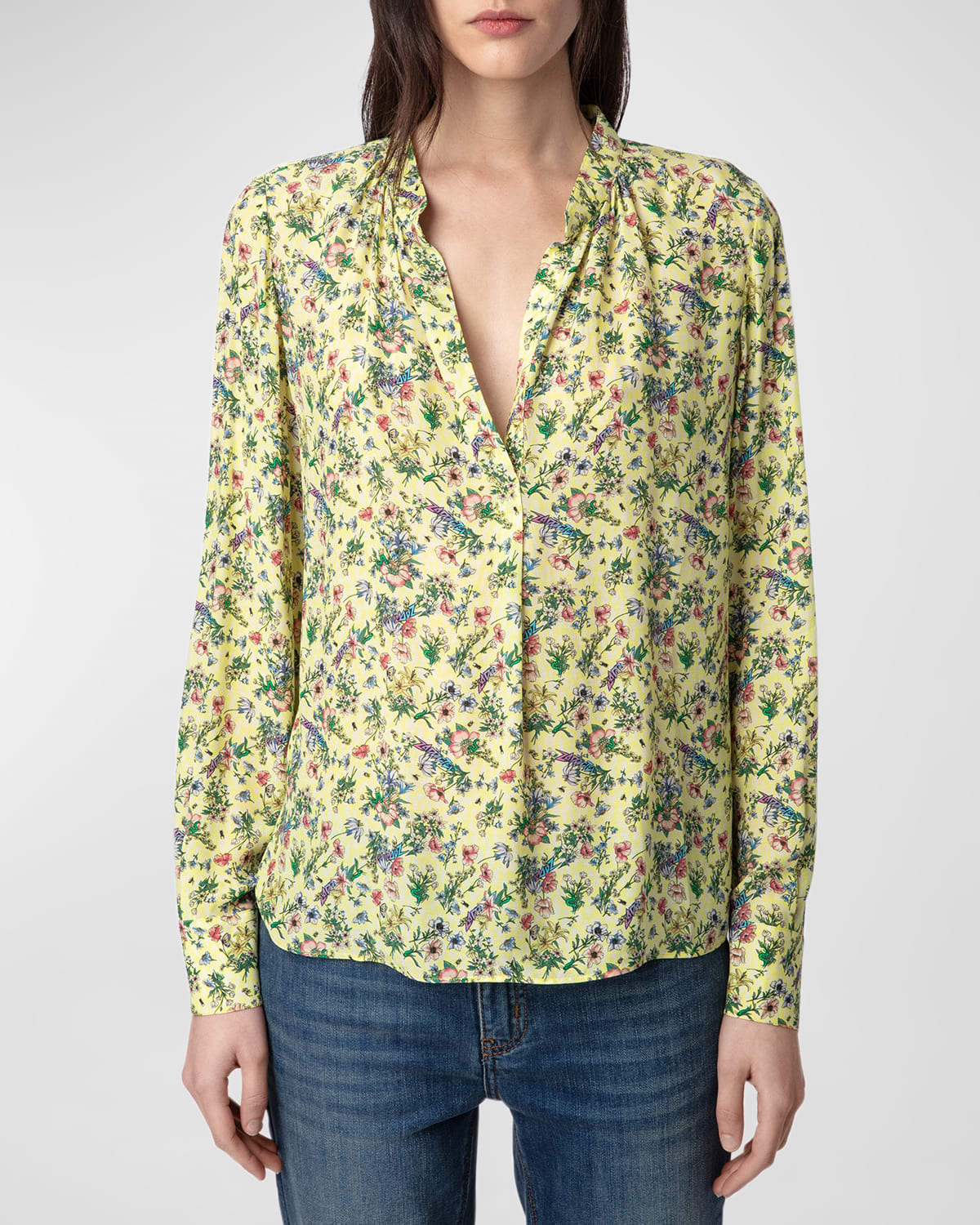 Shop Zadig & Voltaire Think Soft Small Garden Blouse In Cedra