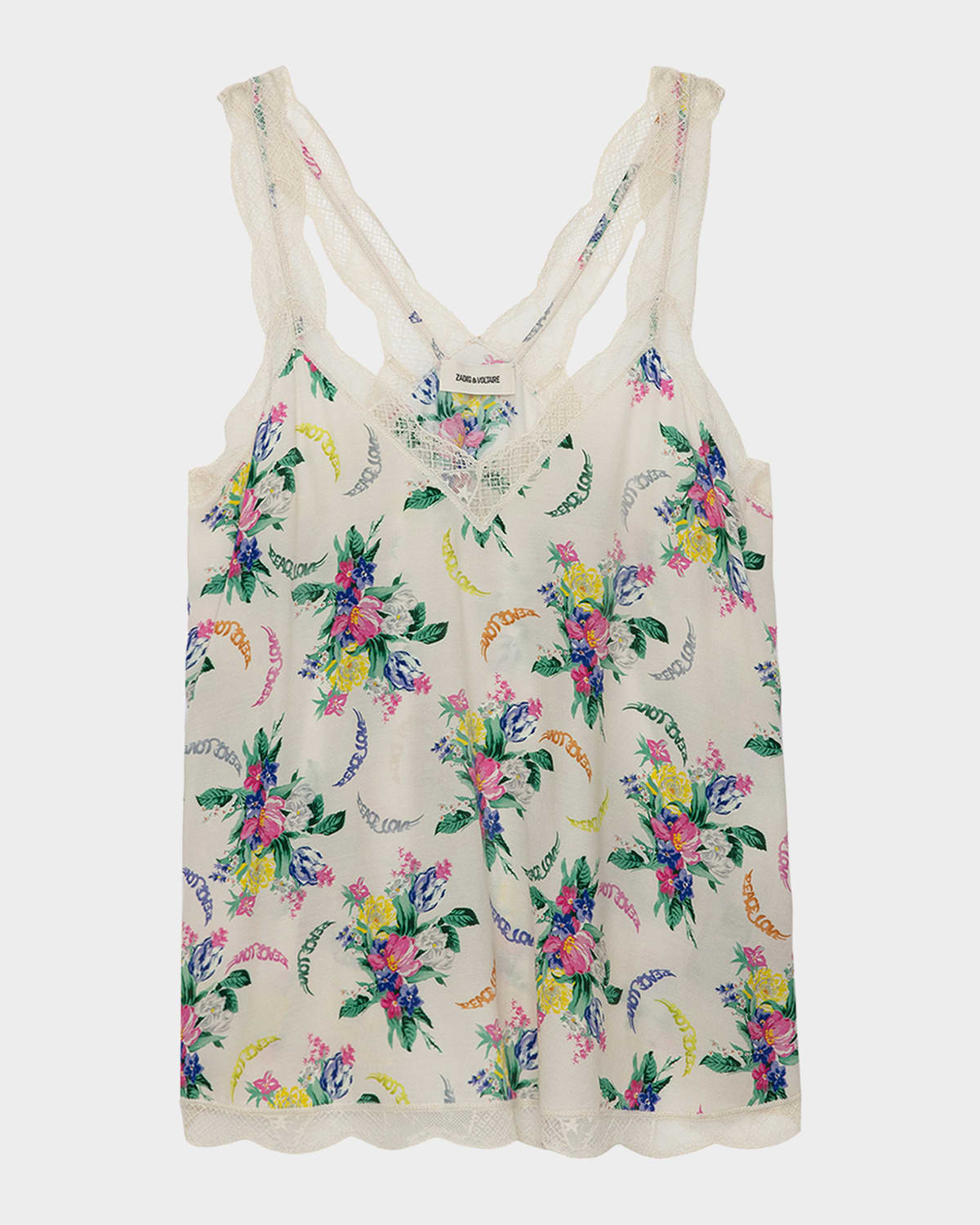 Zadig & Voltaire Chou Soft Bouquet Camisole In Mastic