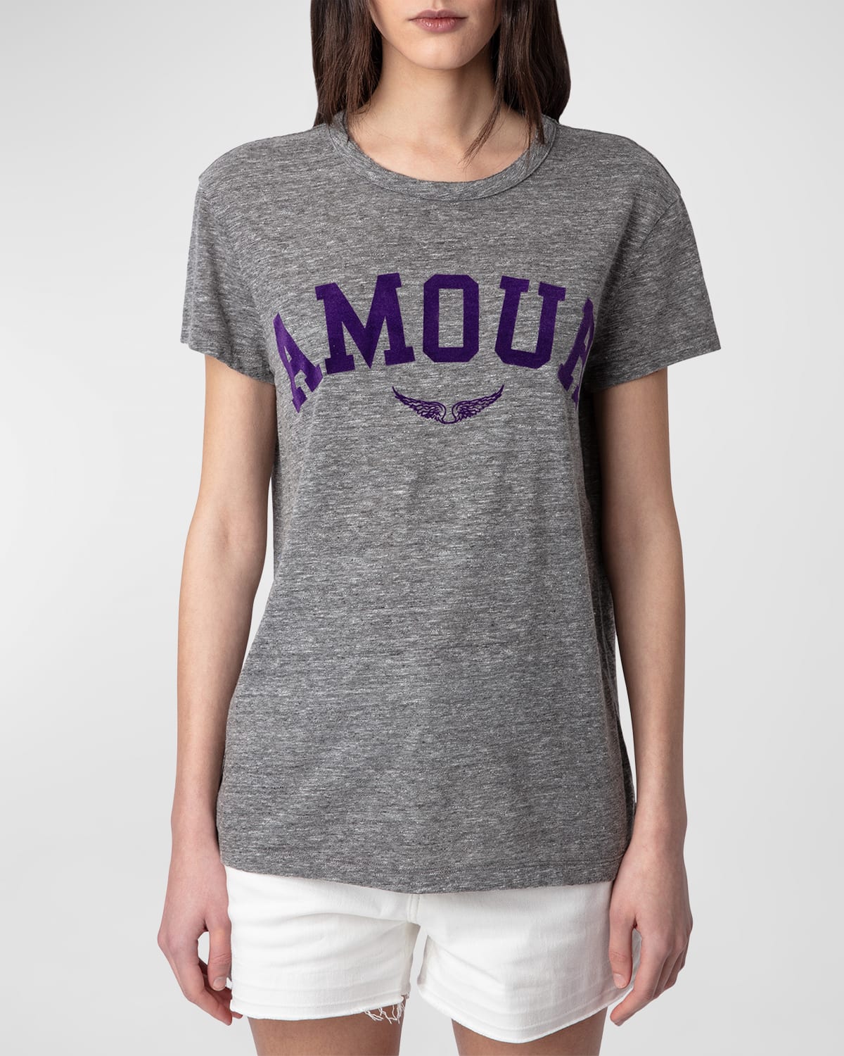 Shop Zadig & Voltaire Walk Amour T-shirt In Gris Chine