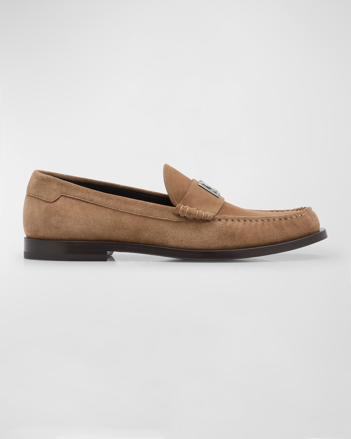 Shop Dolce & Gabbana Men's City Suede Penny Loafers In Bwn