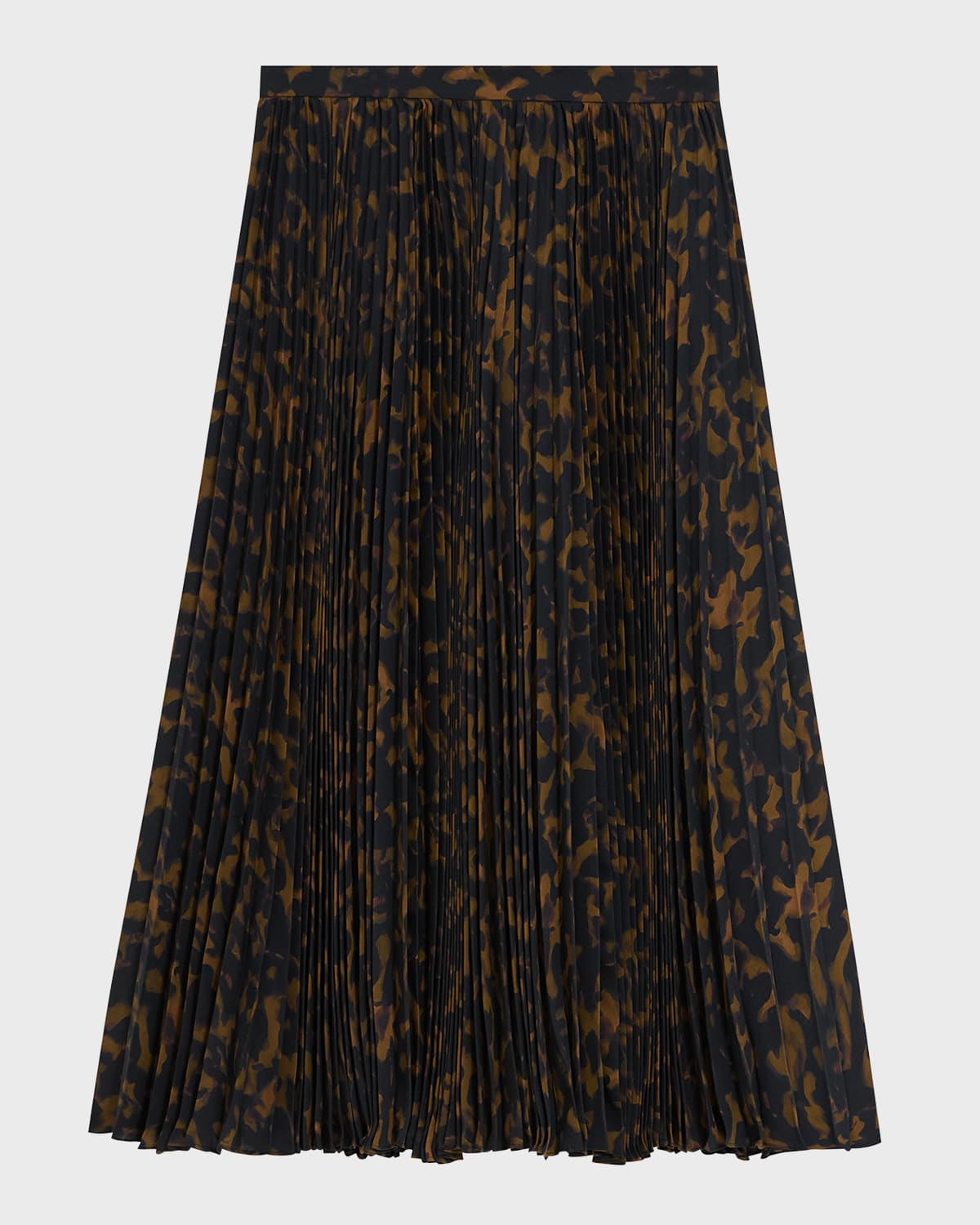 Theory Sunburst Pleated A-line Midi Skirt In Dk Br Mlt