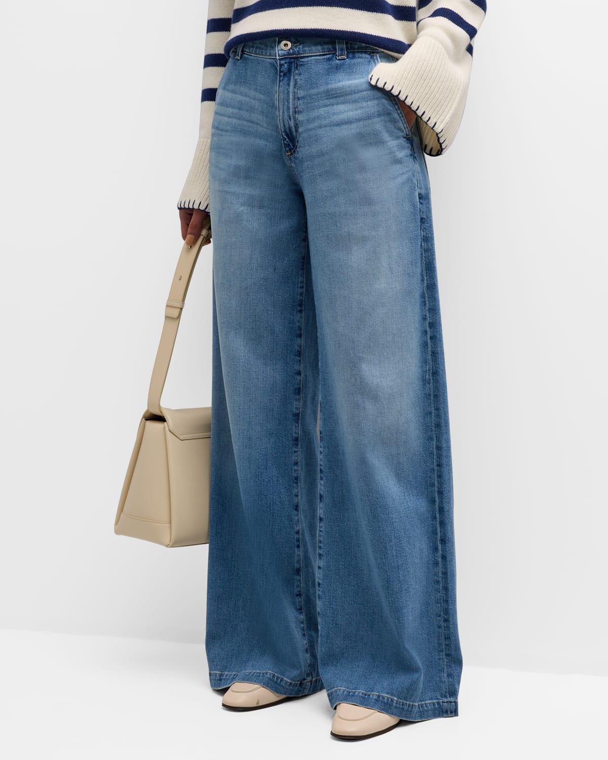 Shop Ag Stella Wide-leg Palazzo Jeans In Dune