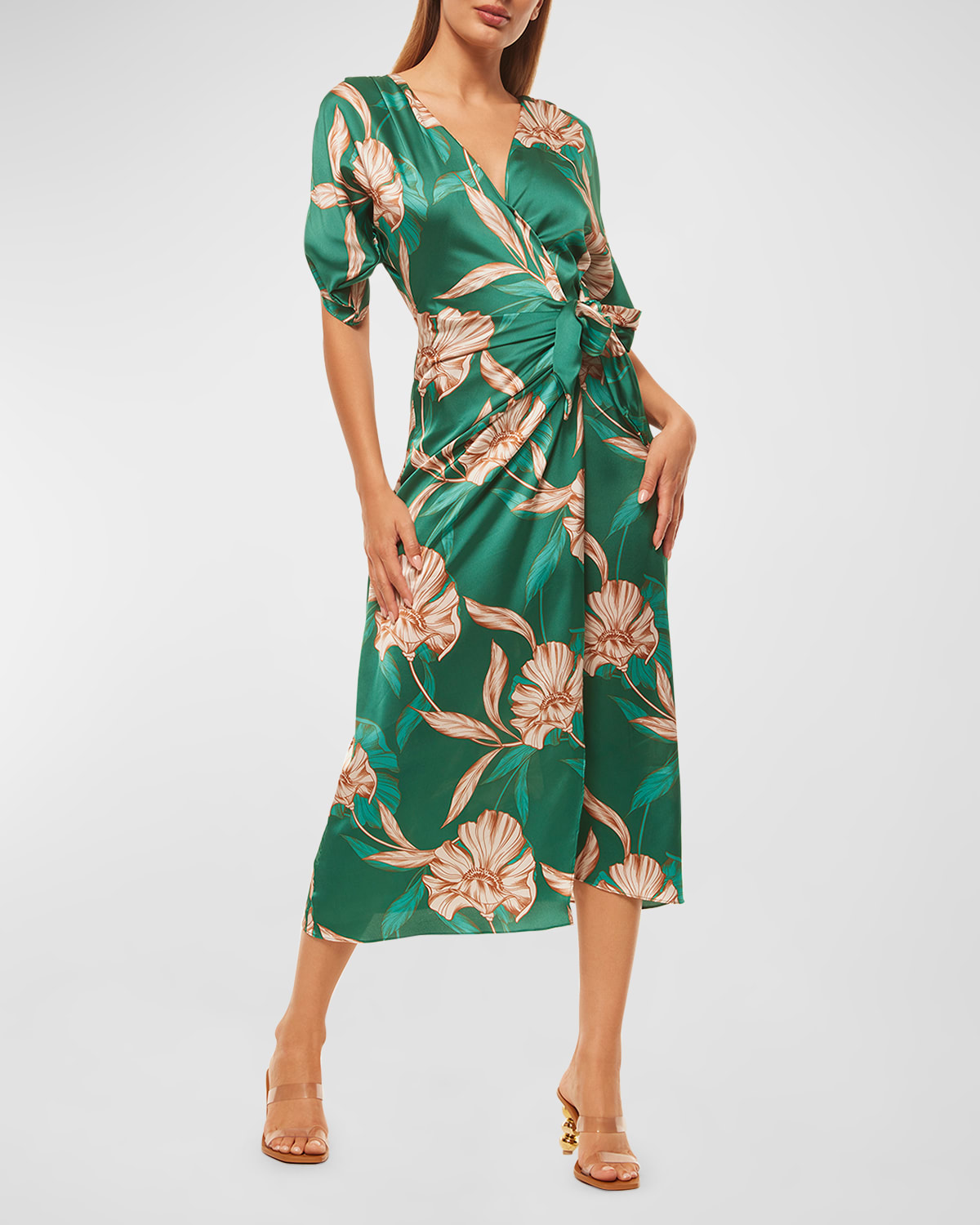 Francesca Floral Midi Wrap Dress