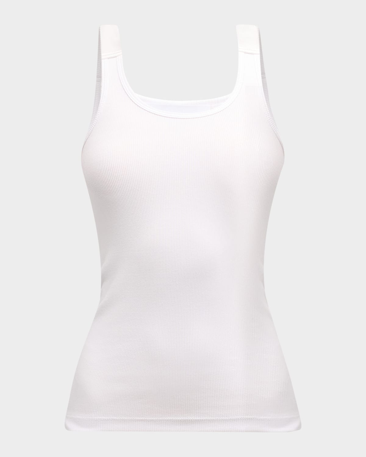 Helmut Lang Ribbed Tank Top In Wht