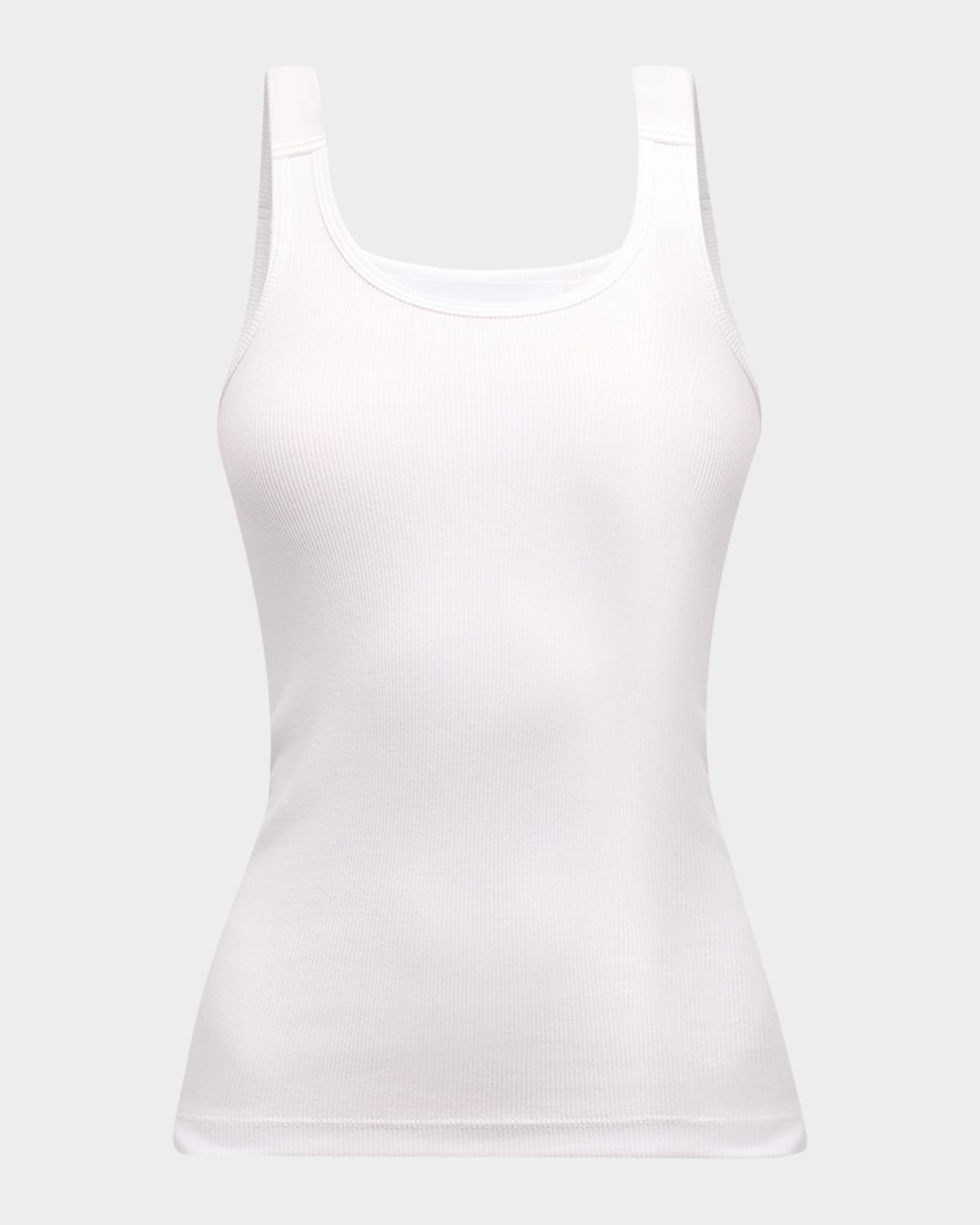 Shop Helmut Lang Ribbed Tank Top In Wht