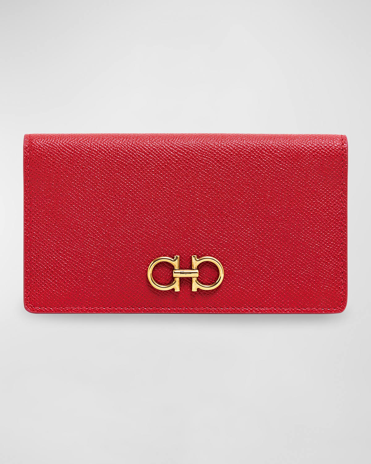 Ferragamo Gemini Bifold Leather Wallet In Lipstick