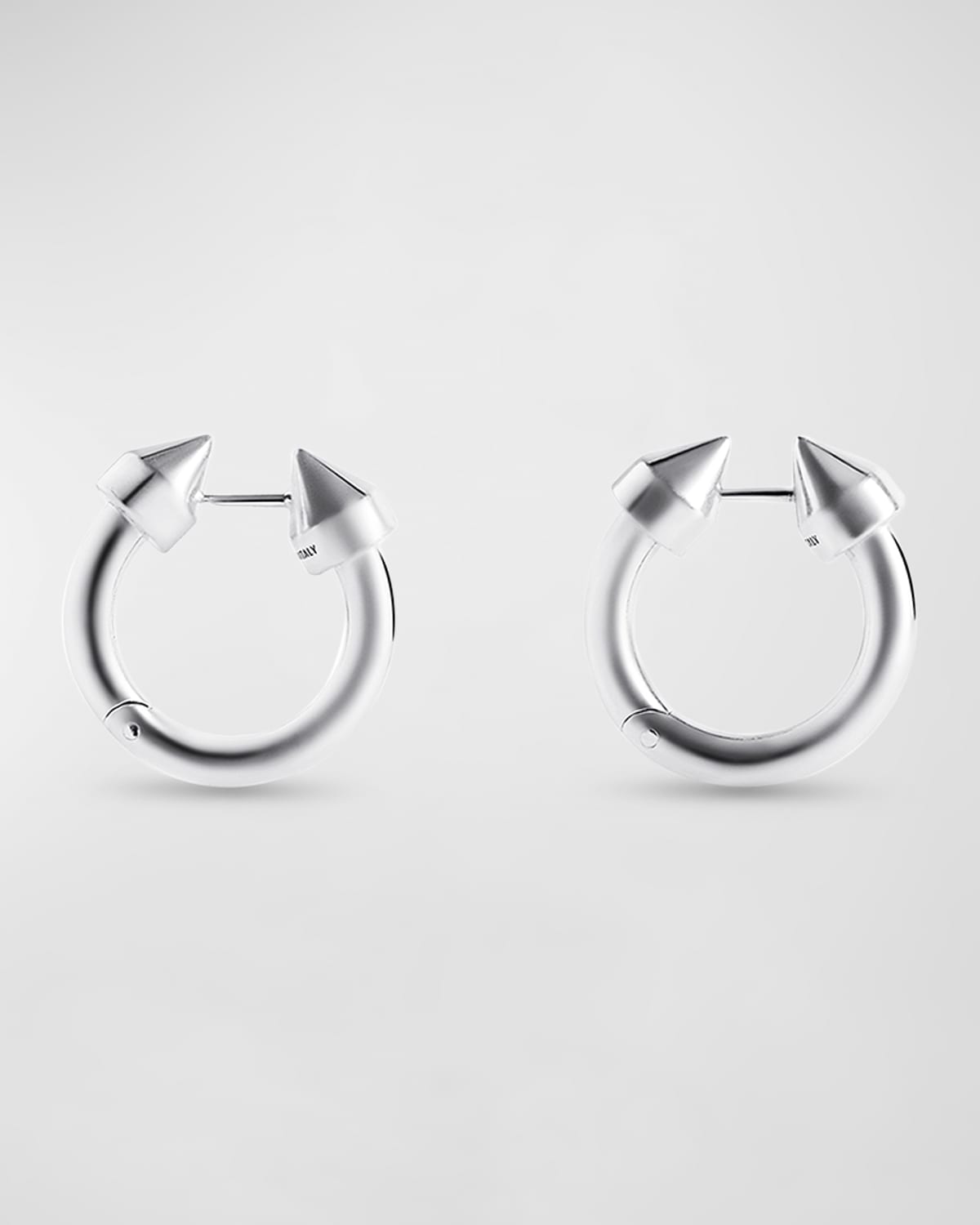 Shop Balenciaga Force Spike Earrings In 0918 Shiny Silver