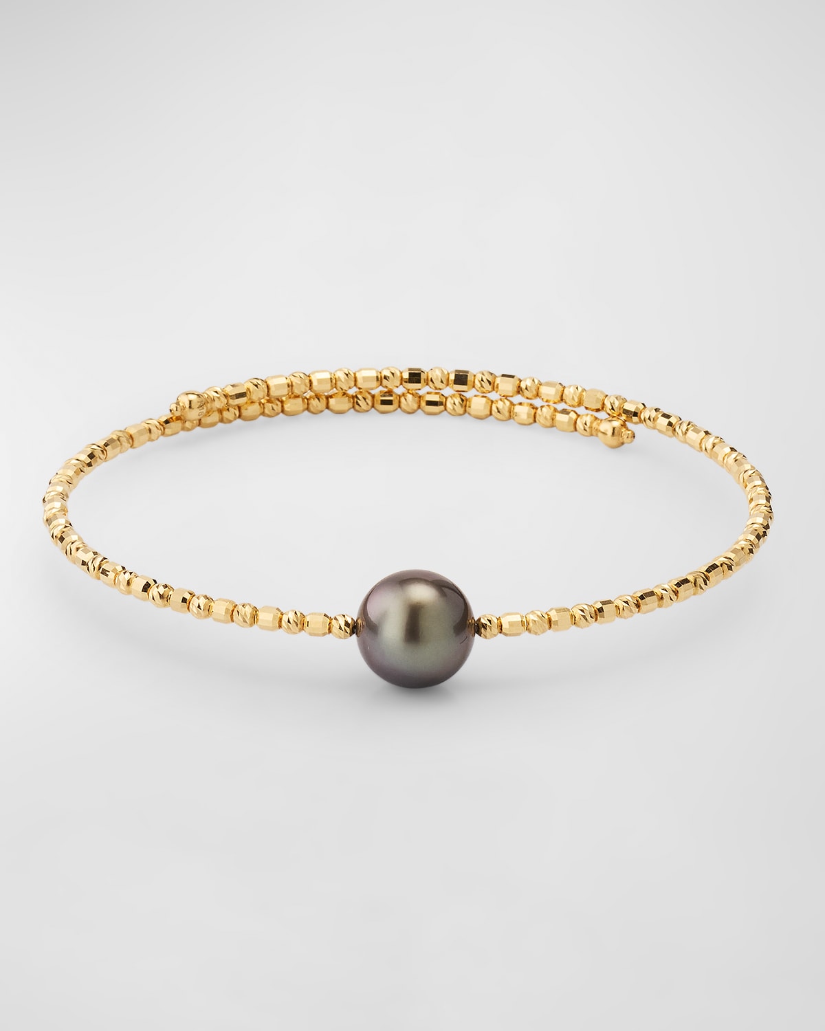 18K Yellow Gold Tahitian Pearl Wrap Bracelet