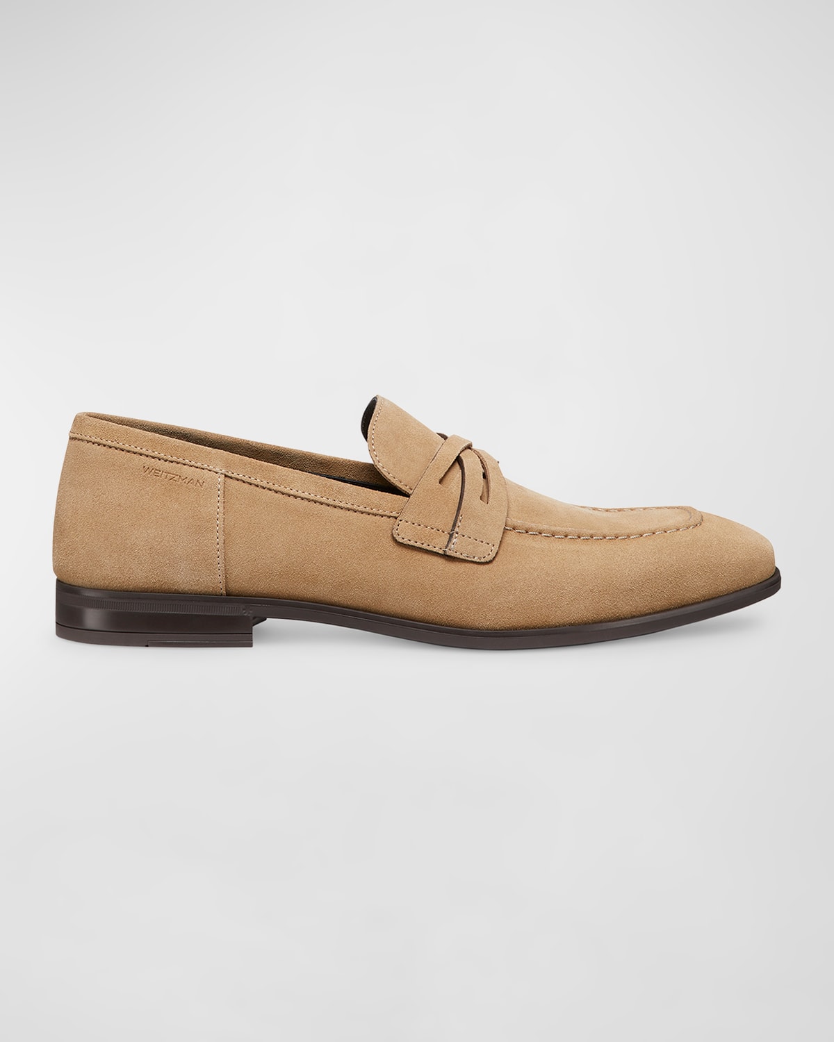 Weitzman Men's Simon Suede Crisscross Penny Loafers In Beige