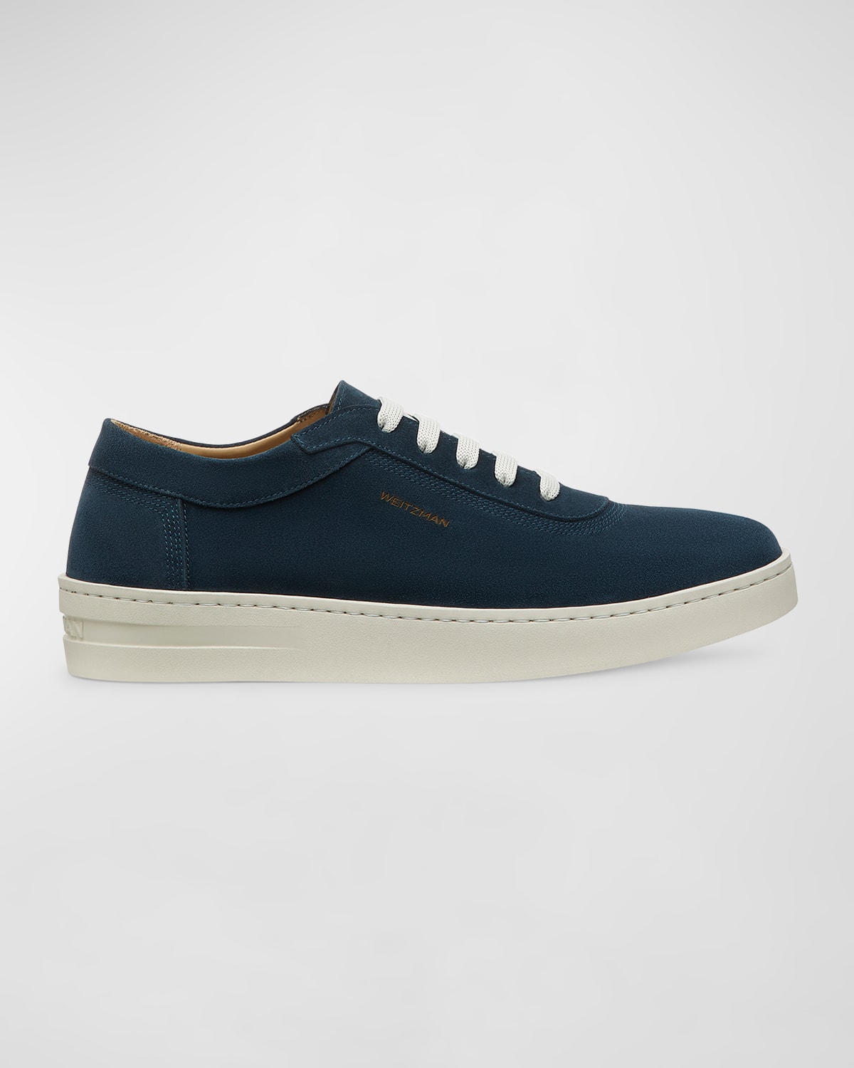 Shop Stuart Weitzman Men's Hamptons Suede Low-top Sneakers In Navy