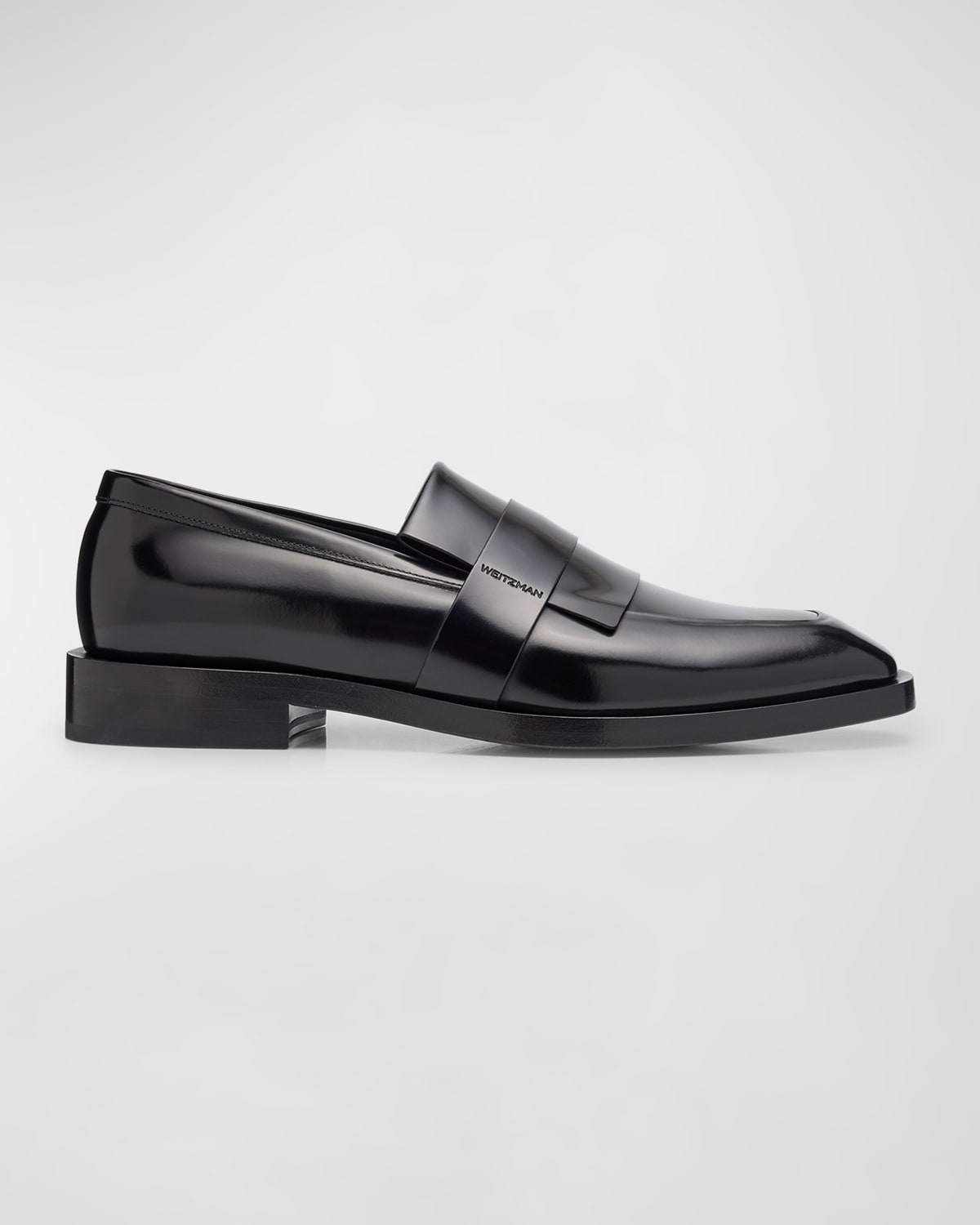 Stuart Weitzman Men's Royce Kiltie Brushed Leather Penny Loafers In Black