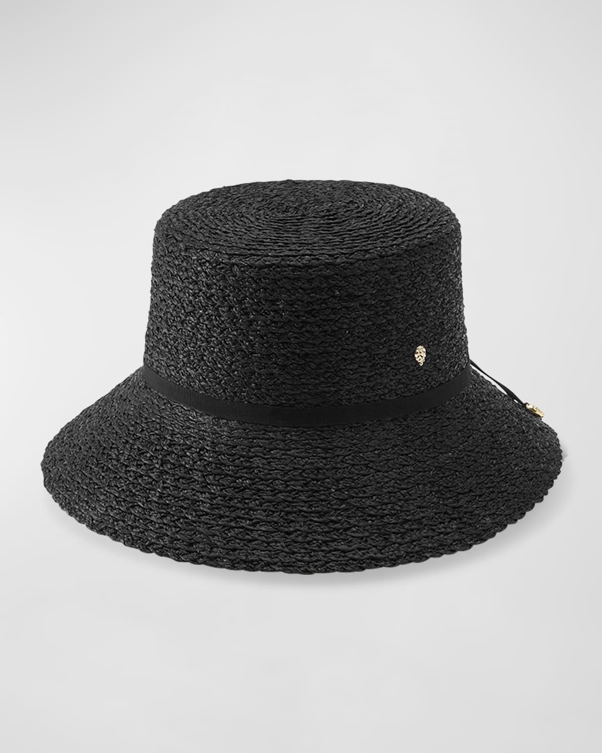 Helen Kaminski Scallop Braid Bucket Hat In Black