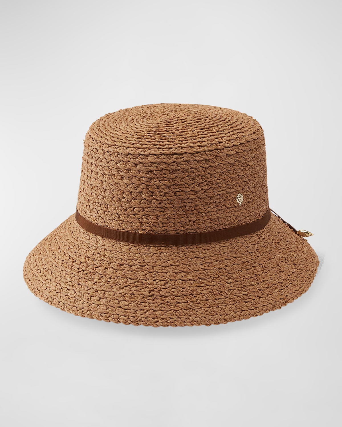 Helen Kaminski Scallop Braid Bucket Hat In Brown