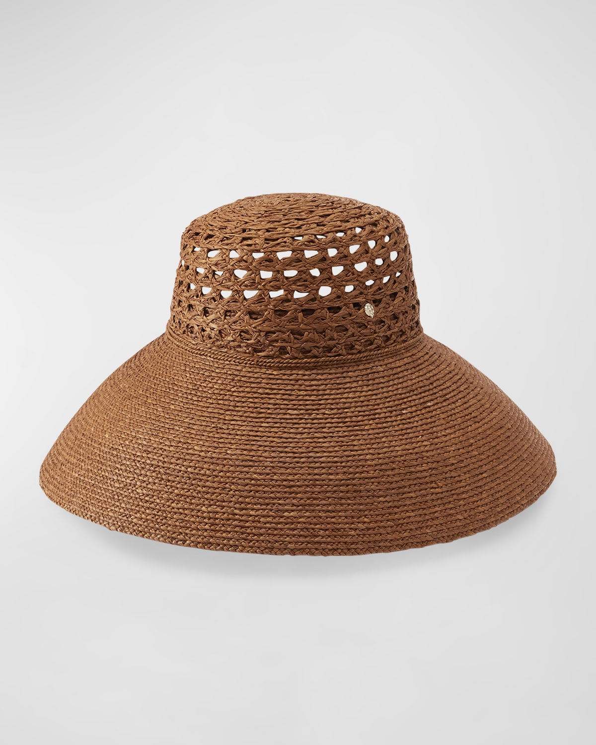Helen Kaminski Lace Braid Raffia Structured Hat In Brown
