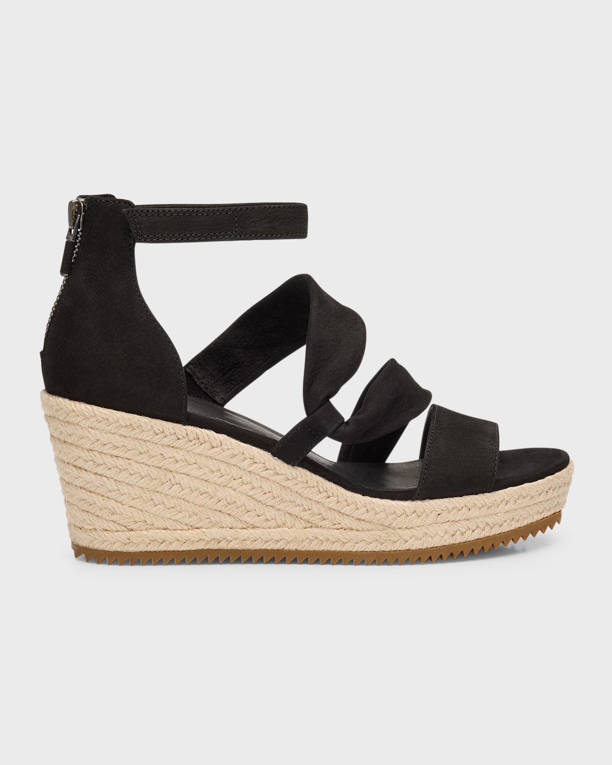 Shop Eileen Fisher Wisp Suede Wedge Espadrilles In Black