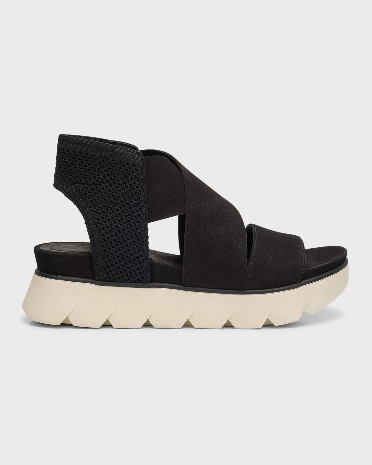 Chant Sporty Leather Wedge Sandals