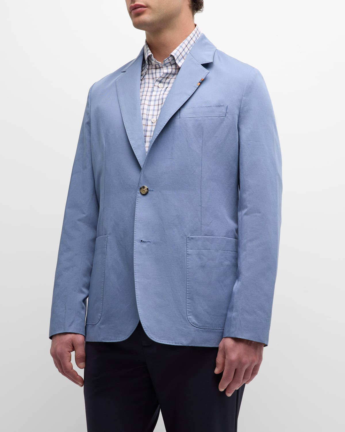 Shop Paul Smith Men's Cotton And Linen Sport Coat In Light Blue