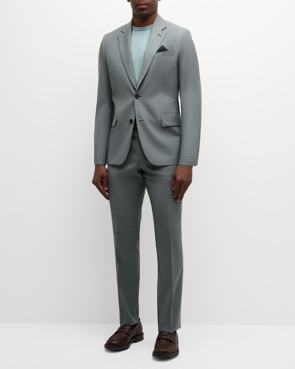 Paul Smith Men's Textured Stretch Cotton Suit In Green