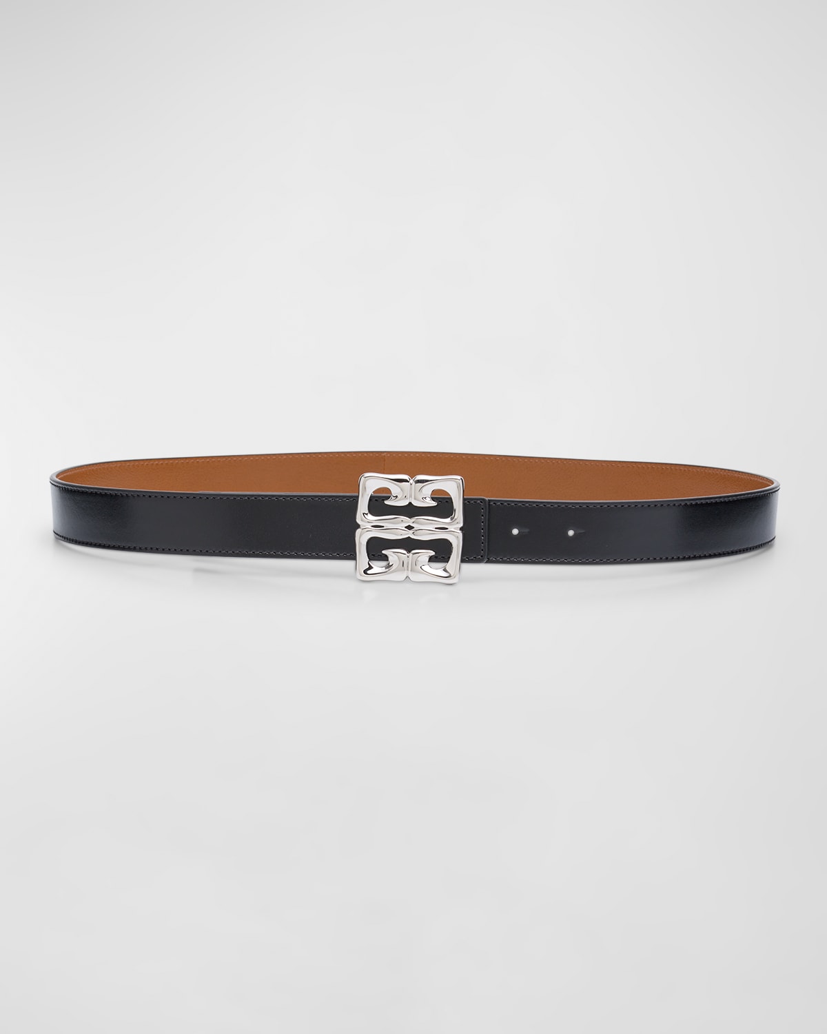 Givenchy 4g Baroque Reversible Smooth Leather Belt In Soft Tan