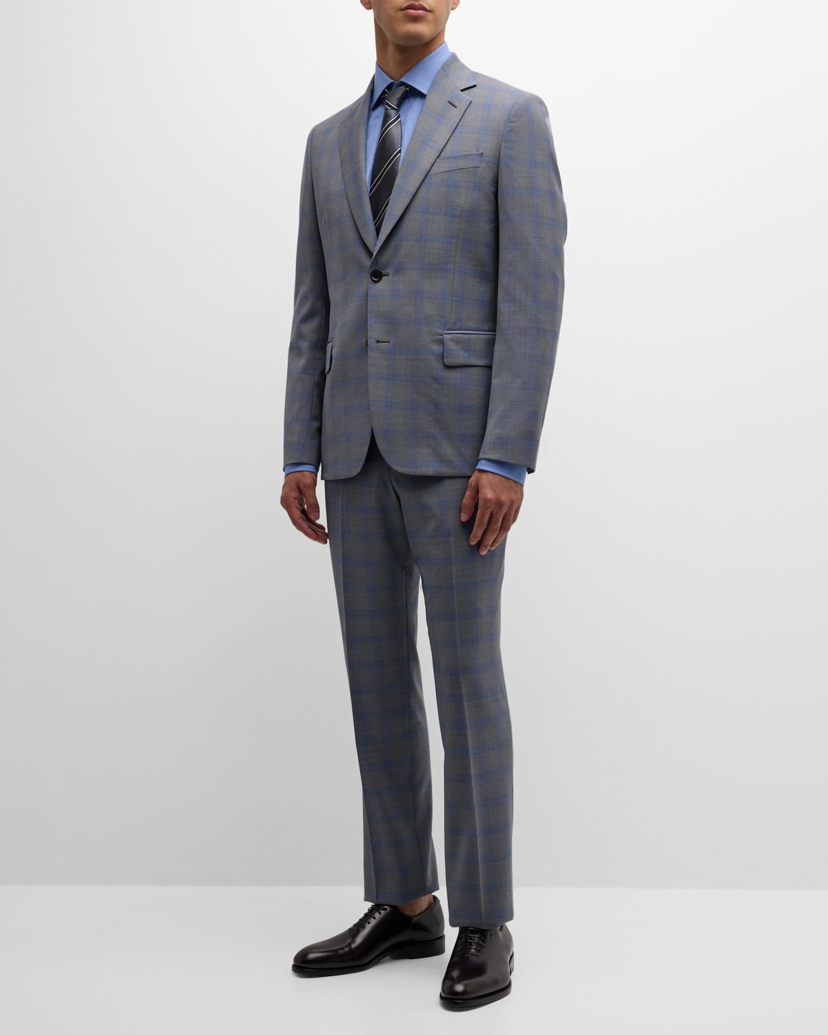 Paul Smith Men's Tailored Fit Check Suit In Grey