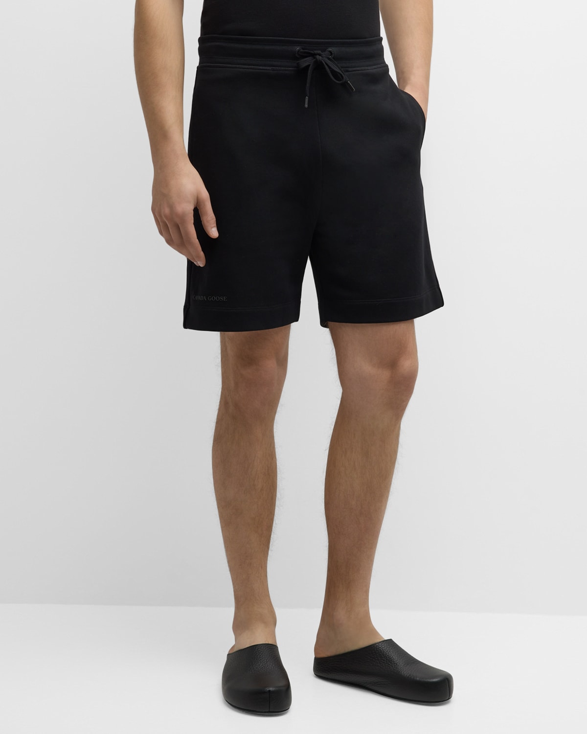 Shop Canada Goose Men's Huron Drawstring Shorts In Black