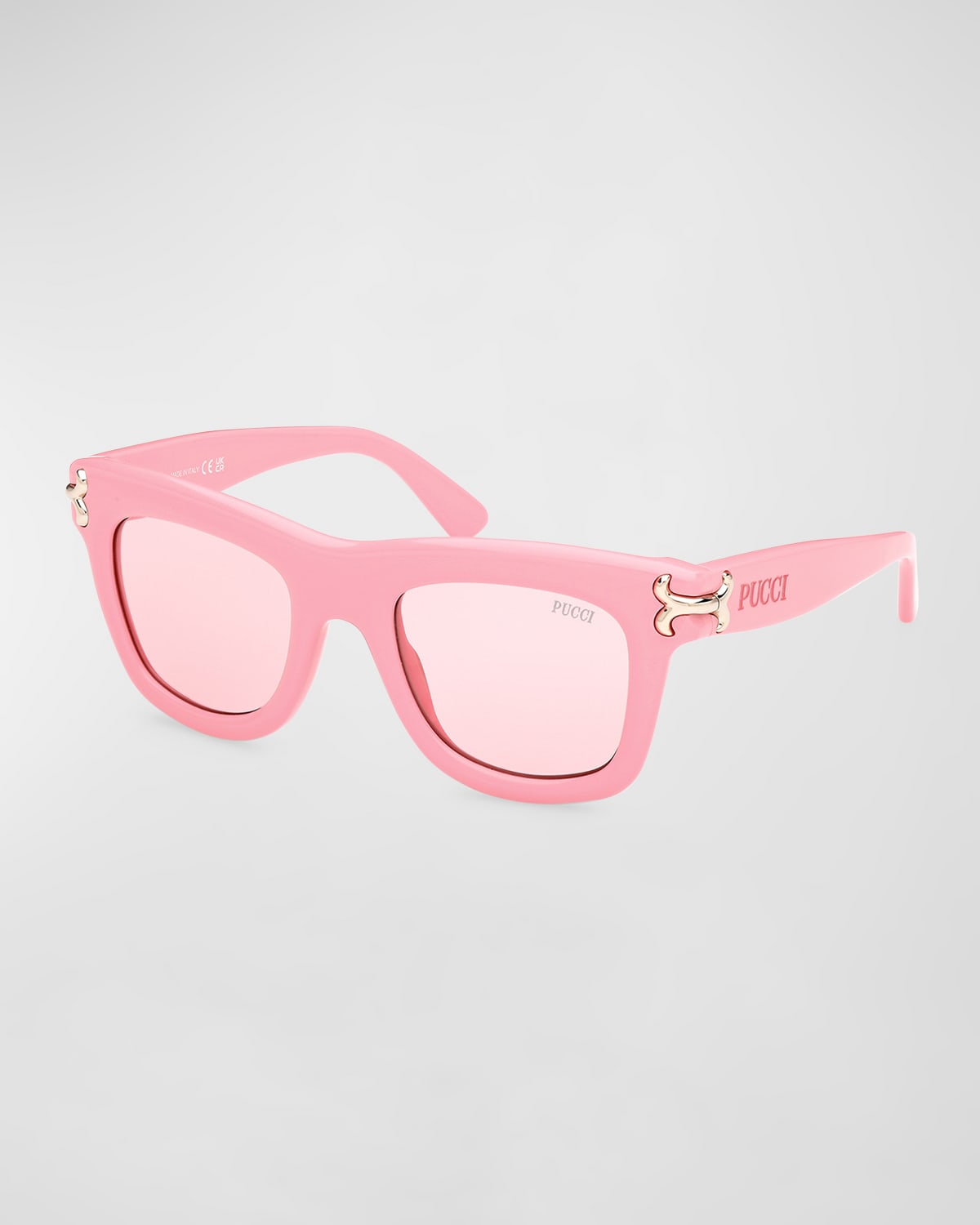 Logo Acetate Square Sunglasses