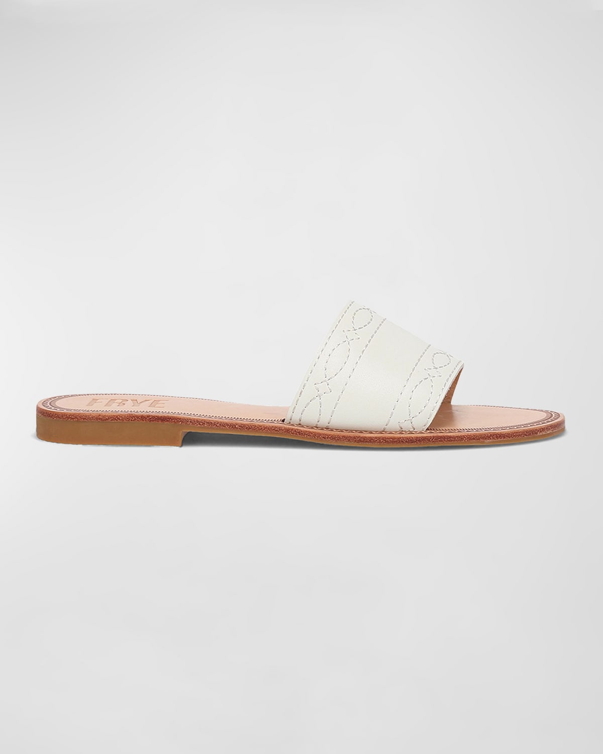 Frye Ava Slide Sandal In White