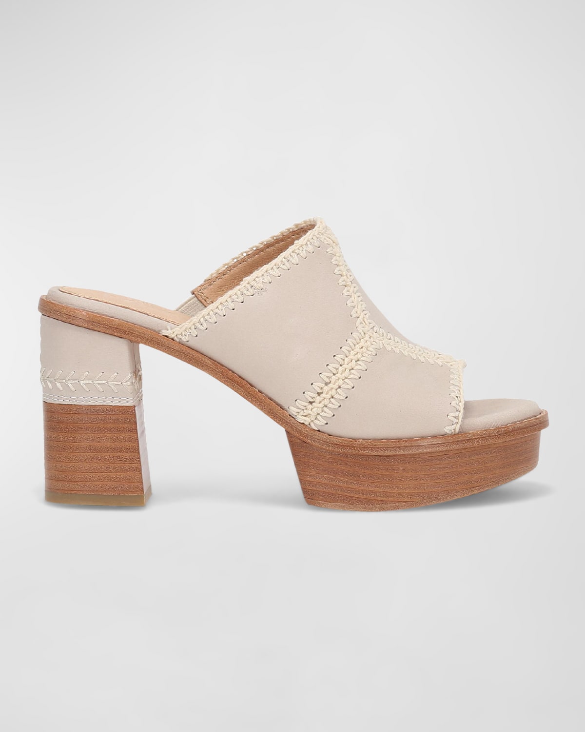 Pipa Suede Crochet Platform Mule Sandals