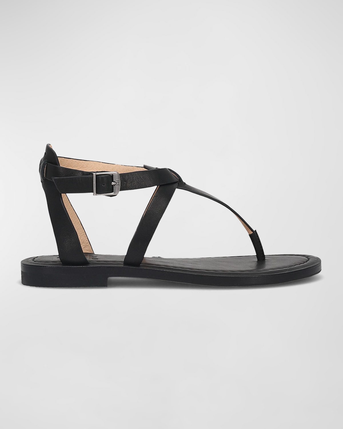 Frye Taylor Calfskin Thong Sandals In Black