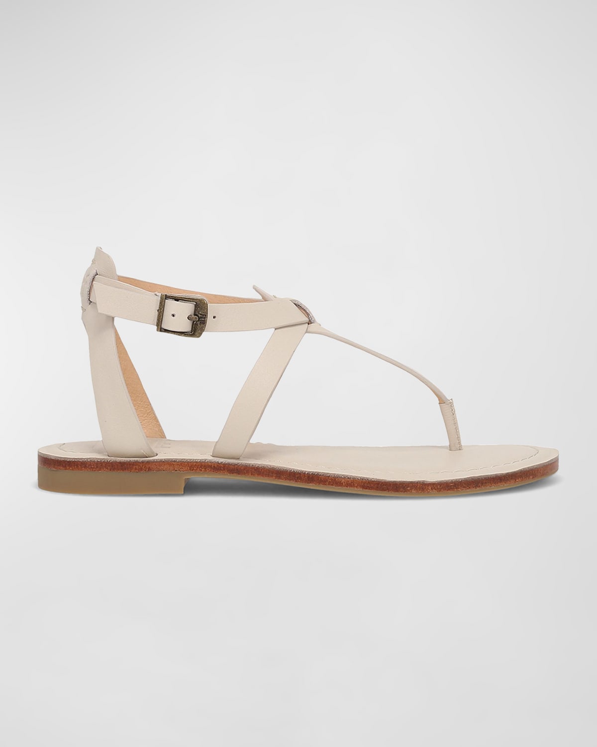 Frye Taylor Calfskin Thong Sandals In Ivory
