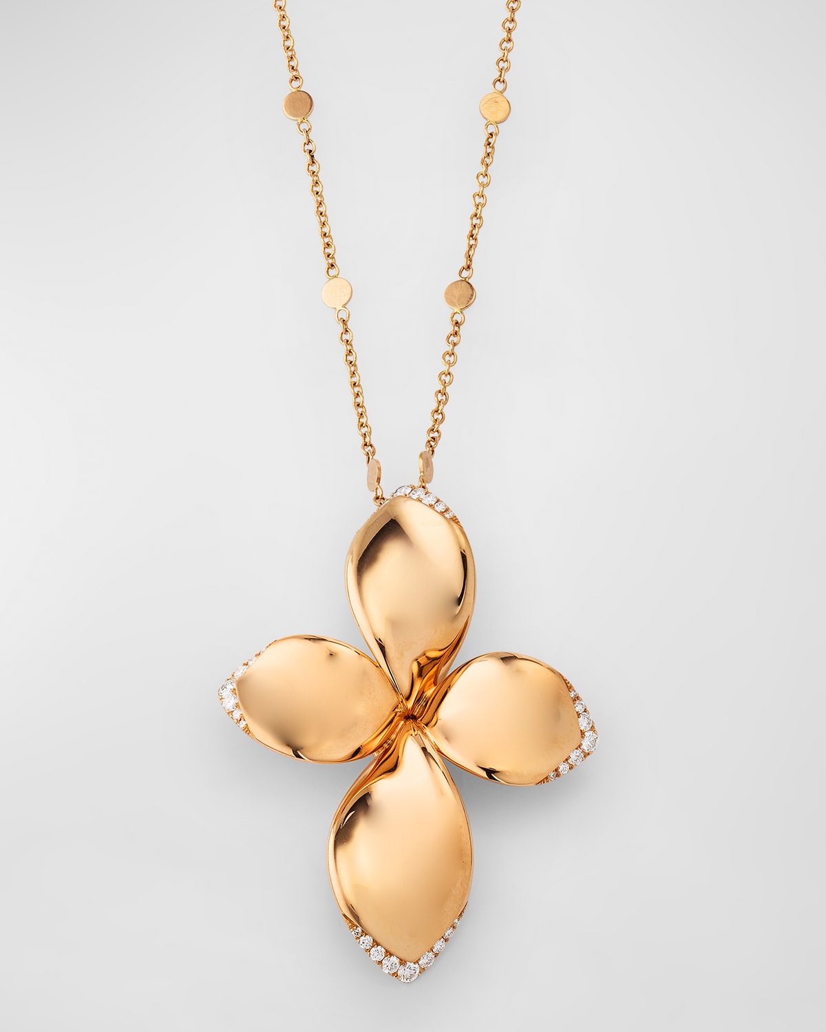 Shop Pasquale Bruni 18k Rose Gold Diamond Flower Pendant