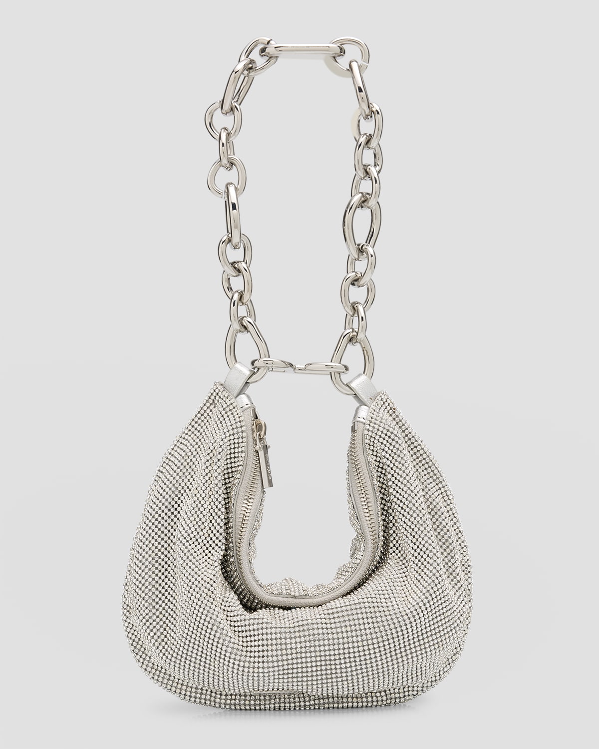 Cult Gaia Estrella Mini Embellished Shoulder Bag In Silver Rhinestone