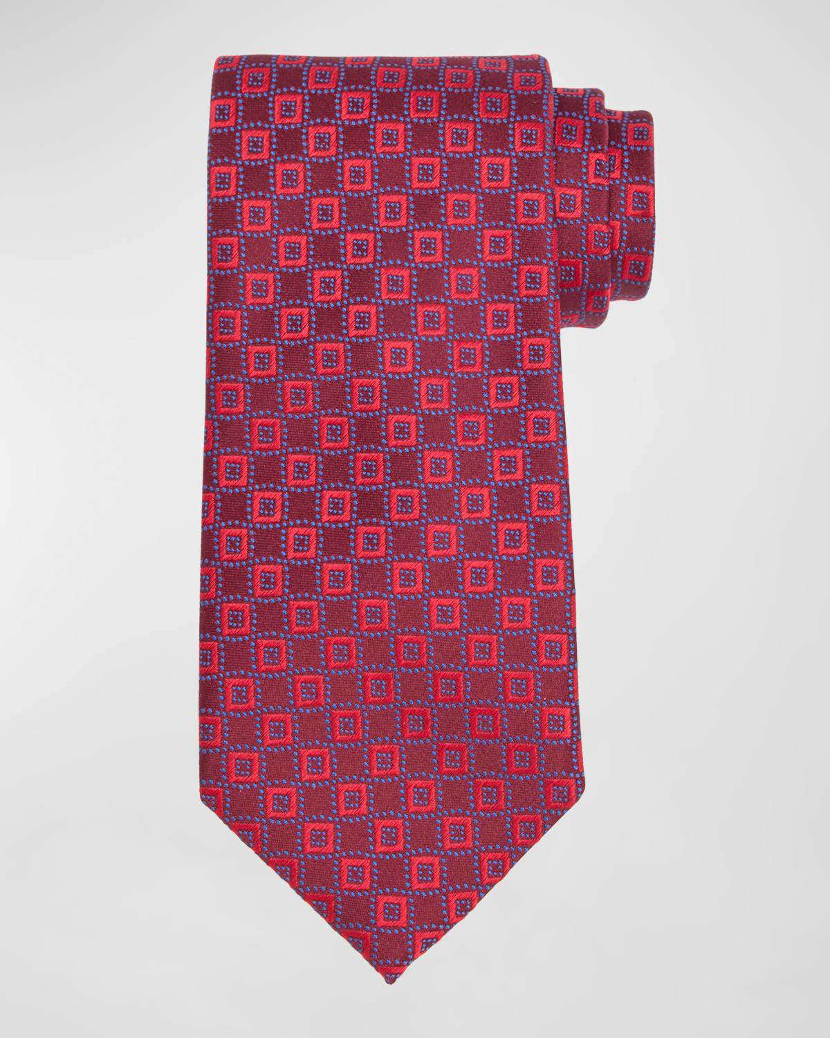 Charvet Men's Silk Micro-square Jacquard Tie In Pink