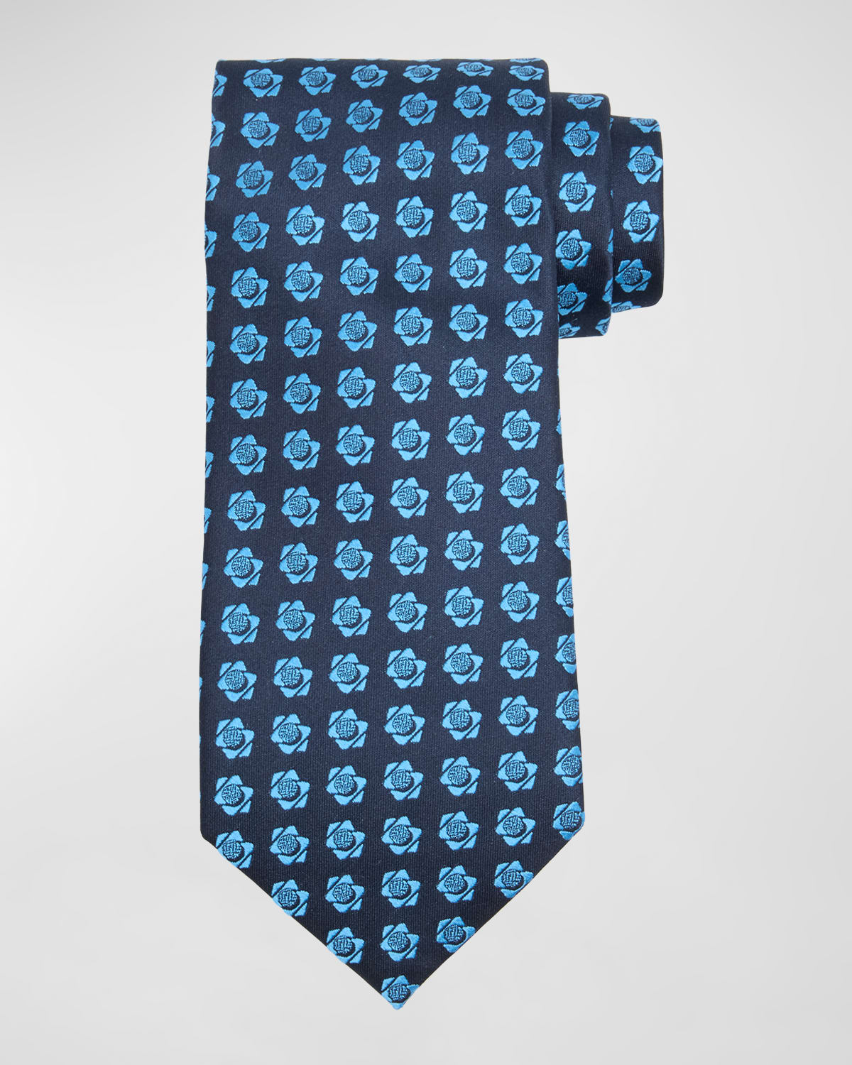 Charvet Men's Silk Floral Jacquard Tie In Blue
