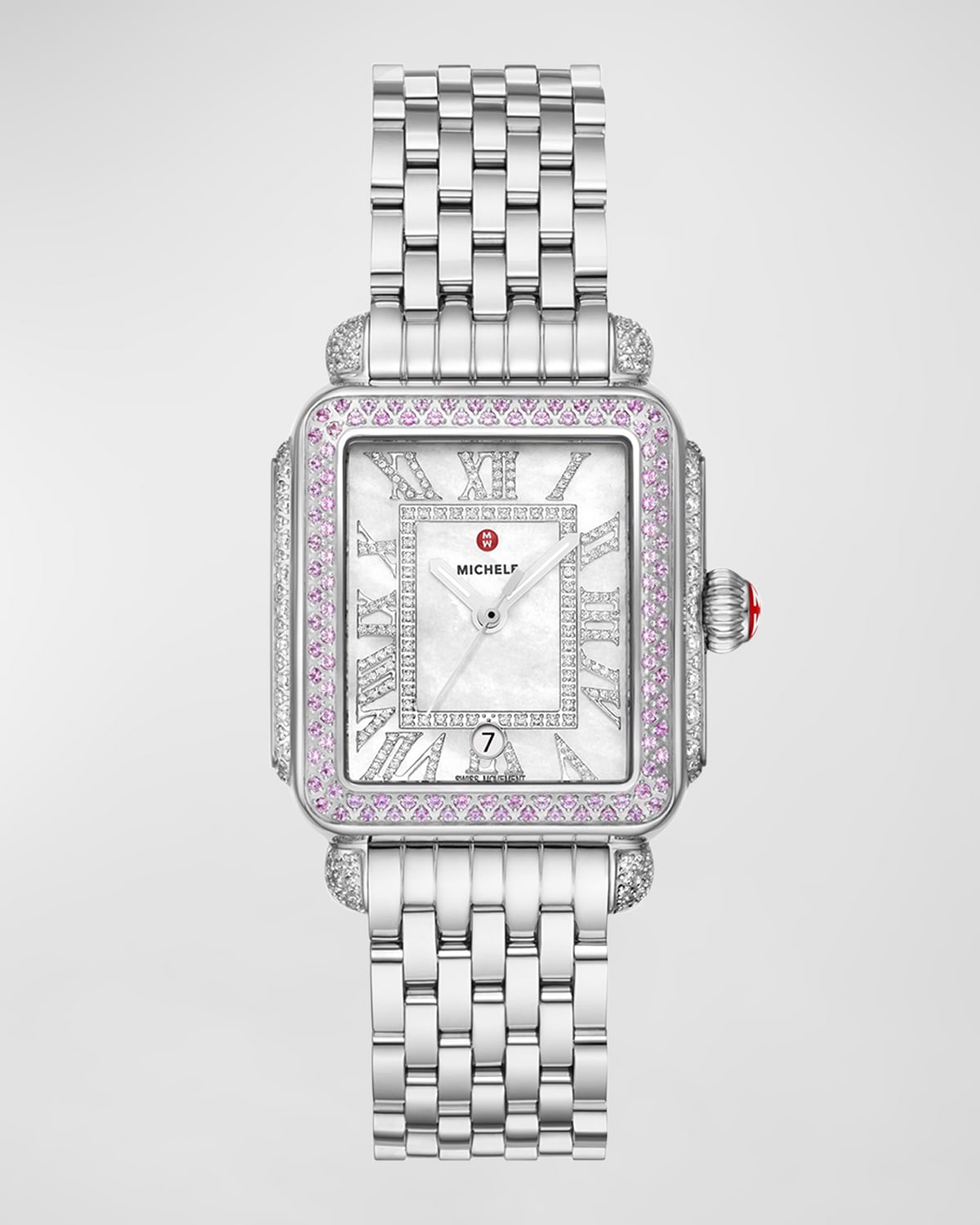 Michele Deco Madison Pink Sapphire Watch