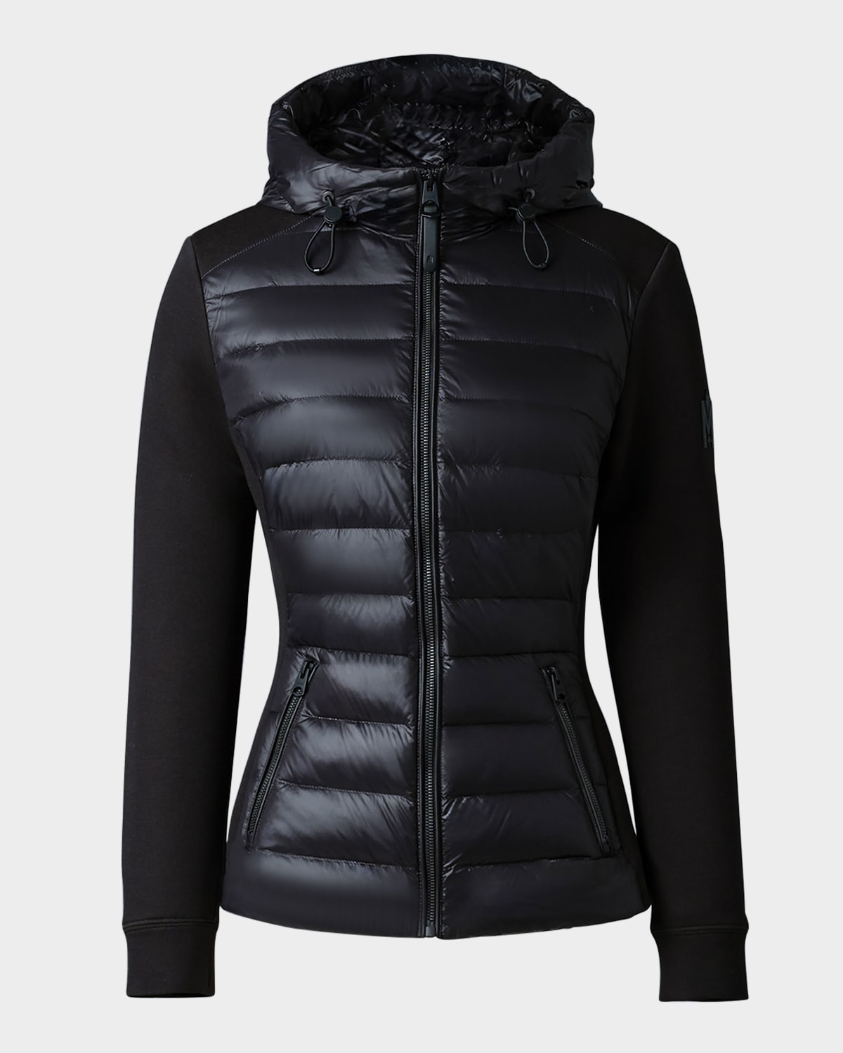 Shop Mackage Della-r Hybrid Hooded Jacket In Black