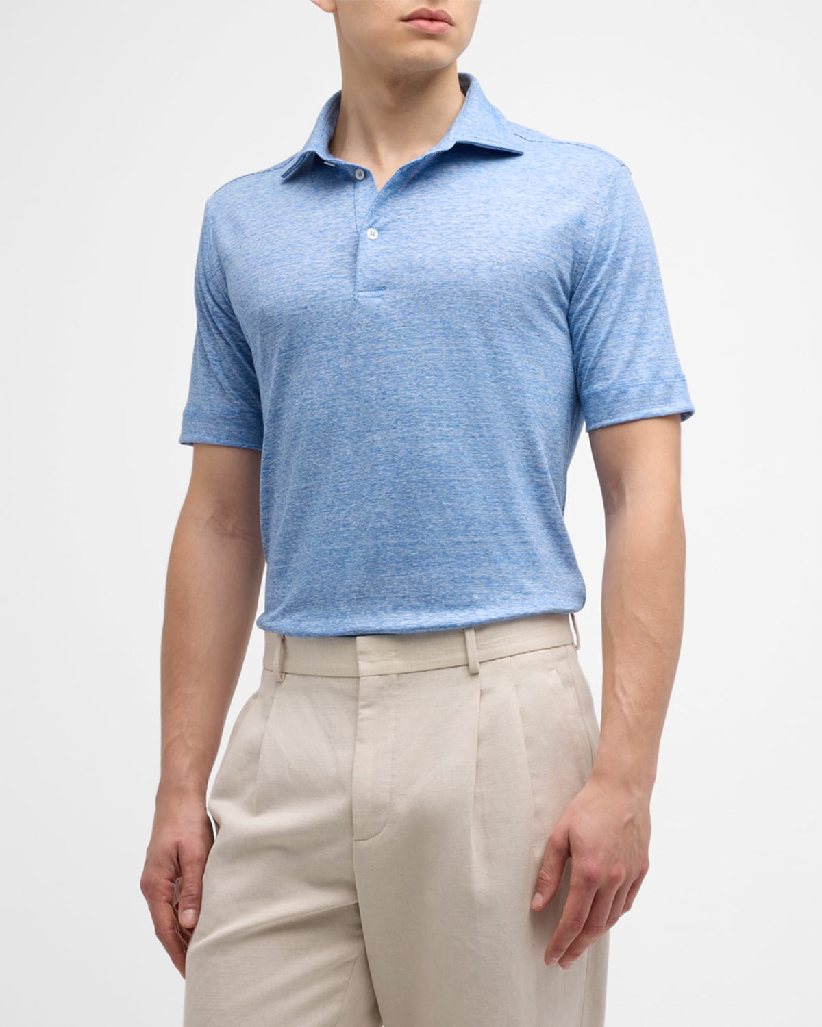 Men's Reda Active Wool-Linen Polo Shirt