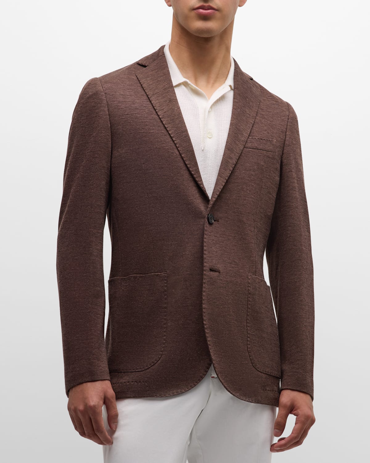 Baldassari Men's Soft Wool Sport Coat In Dark Brown