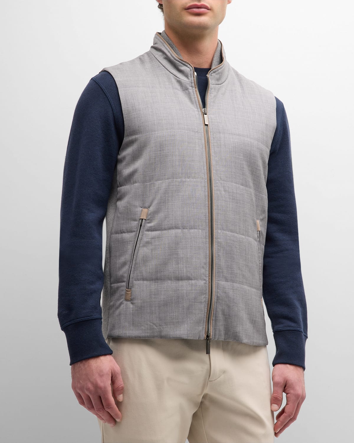 Shop Baldassari Men's Arena Wool Travel Vest In Grey