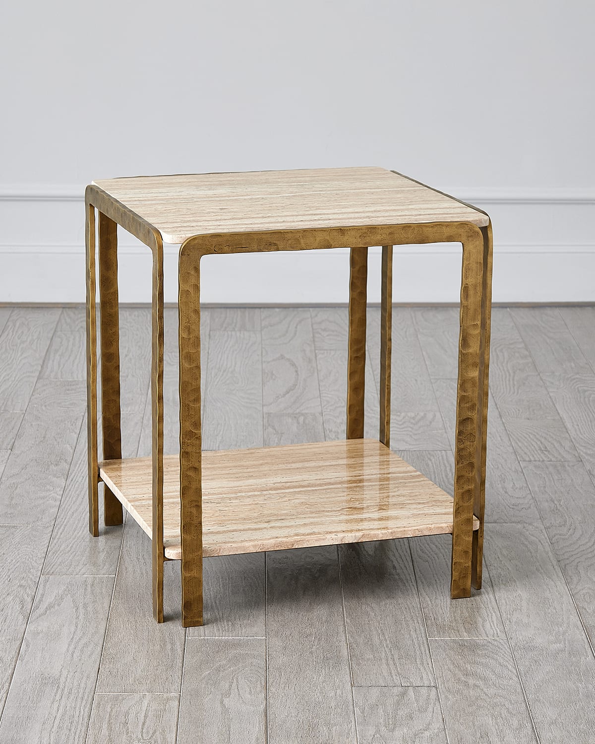 Global Views Kraft Side Table In Light Bronze