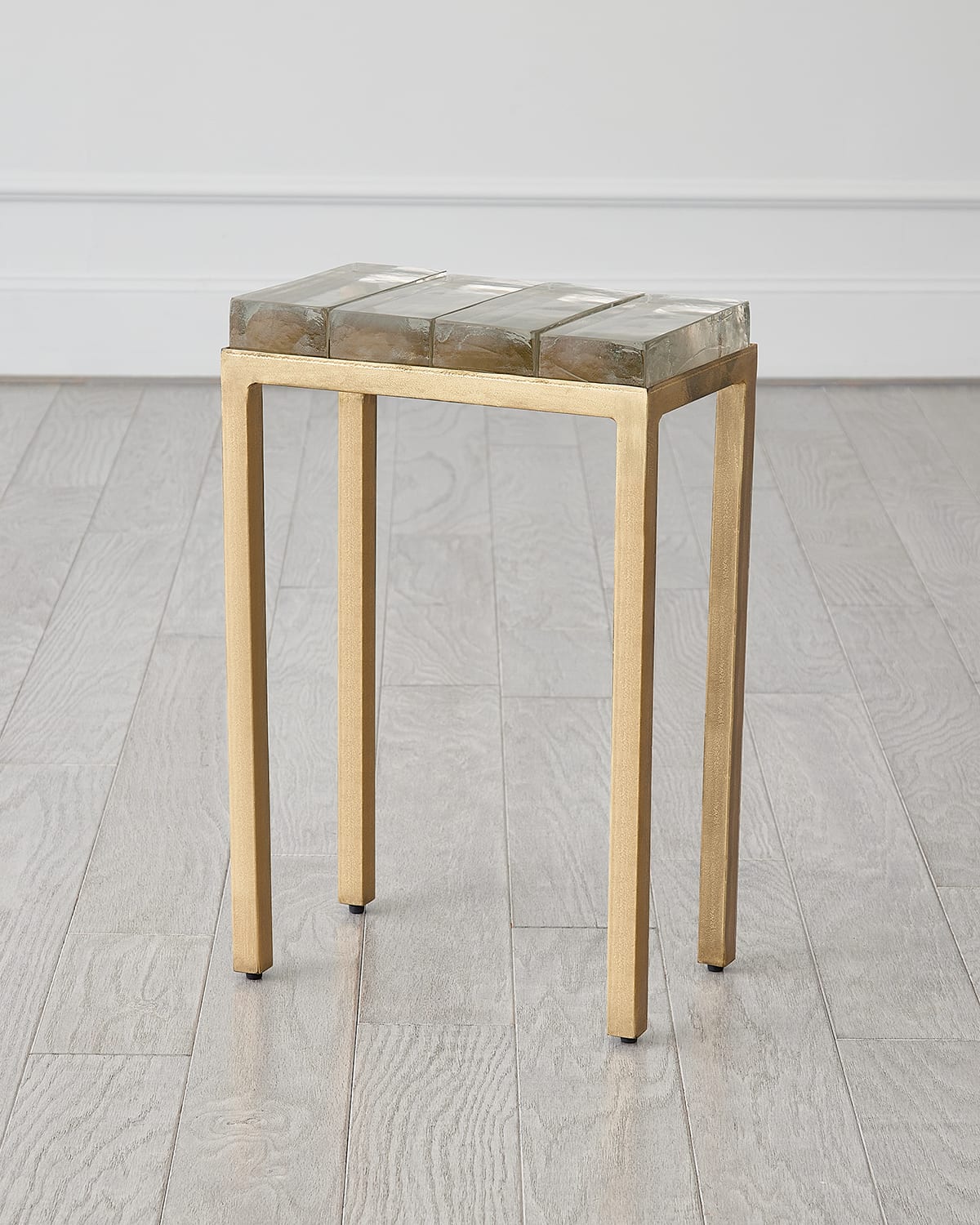 Global Views Ice Block Accent Table In Gold 